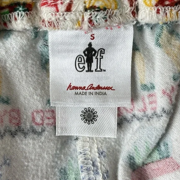Hanna Andersson Mens Buddy Raised by Elves Flannel Pajama Pants Size S Christmas - Picture 5 of 8